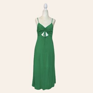 Top Shop Cutout Keyhole Kelly Green Midi Dress Size 2